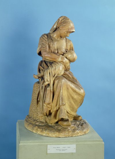 Peasant Woman Feeding Her Child by Aime Jules Dalou
